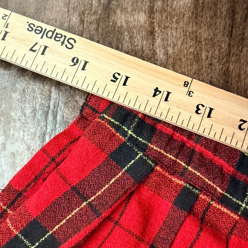 Lloyd Vintage Womens Tartan Plaid High Waist Pleated Midi Skirt,Red Black,14 - Picture 9 of 10